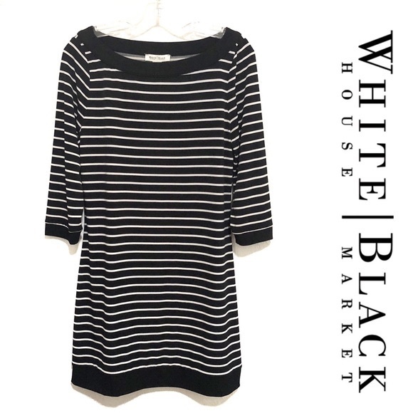 White House Black Market Tunic Top XS Stripe Mini Dress - Picture 1 of 8